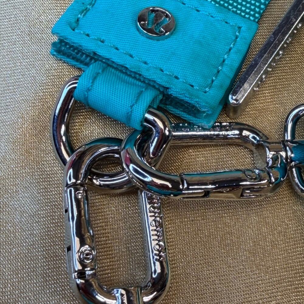 Lululemon Dual Pouch Wristlet Keychain Gold Pink Gray One Size New Without Tag - Picture 3 of 9